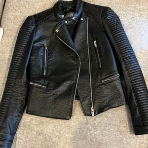 Zara basics faux leather jacket in mint condition.